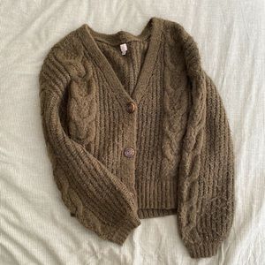 a new day, Olive Green, Chunky Cardigan